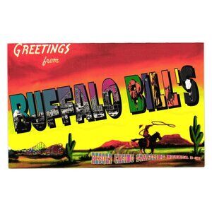 Buffalo Bills Casino Resort Old West Vacation Vintage Postcard Ghost Town